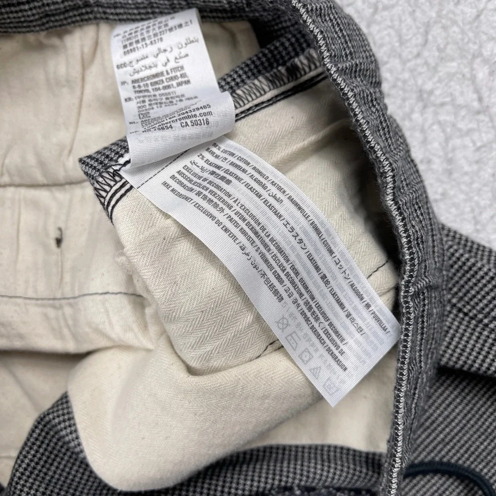 Abercrombie & Fitch Langdon Skinny Pants Mens Large Black White Stretch‎ Joggers